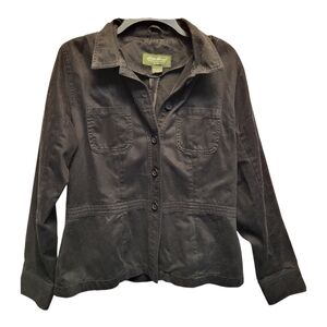 Eddie Bauer Black Utility Jacket with Collared Neckline
